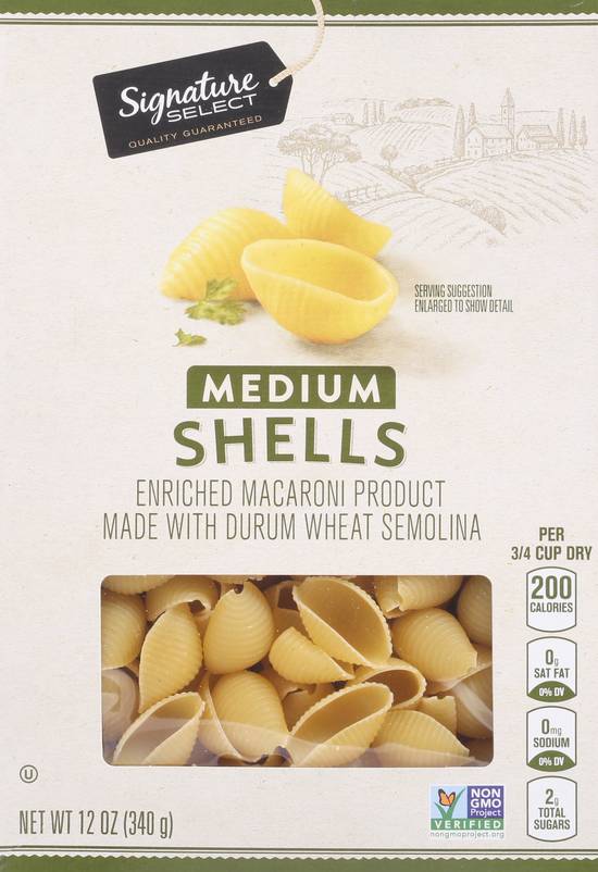 Signature Select Medium Shells Pasta With Durum Wheat Semolina (12 oz)