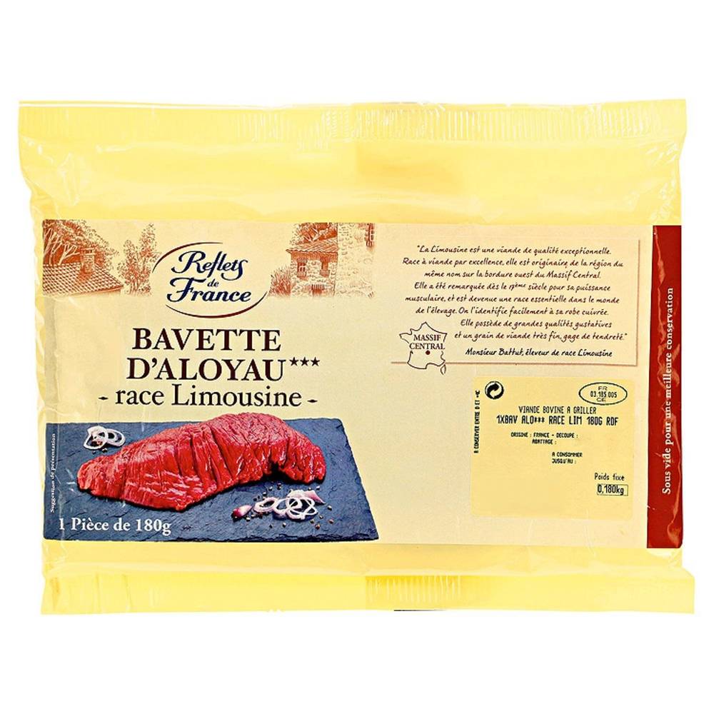 Reflets de France - Bavette d'aloyau race limousine viande bovine (180g)