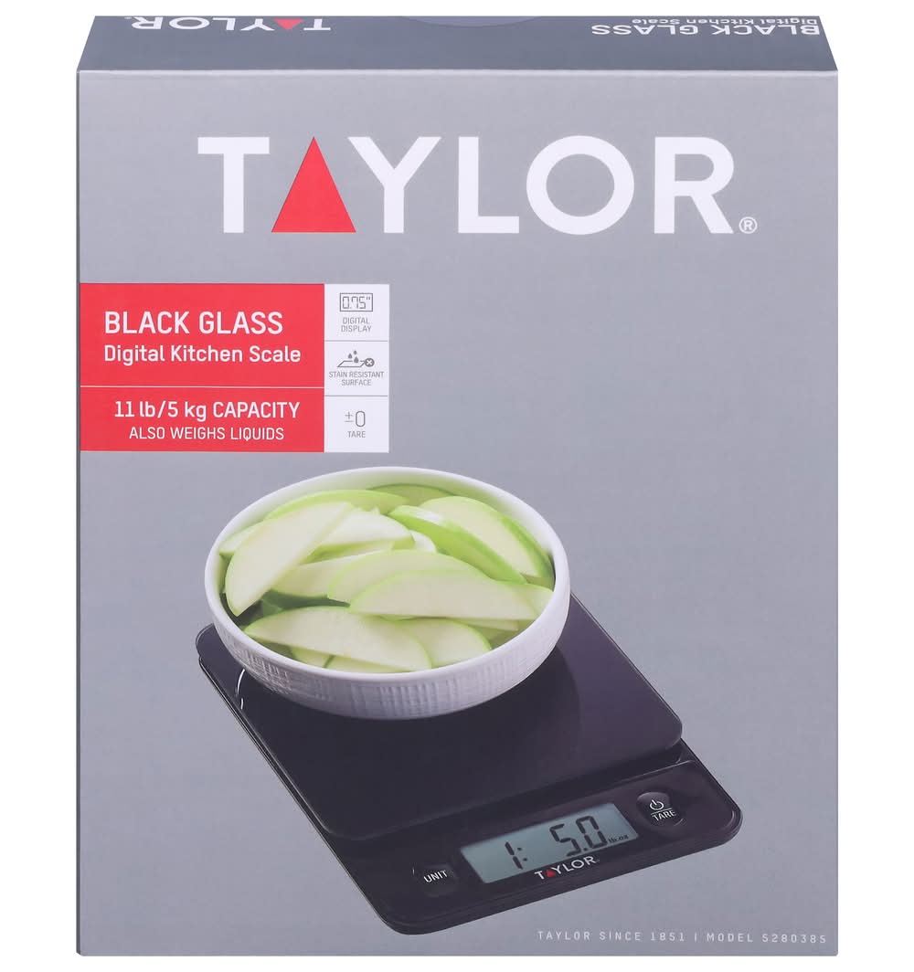 Taylor Glass Digital Kitchen Scale, Black