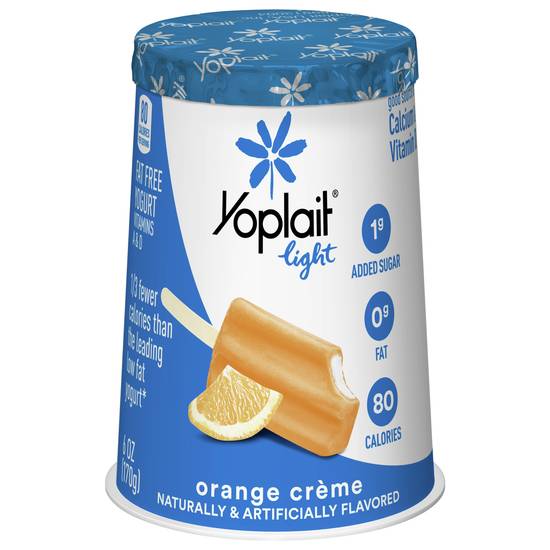 Yoplait Light Fat Free Orange Creme Yogurt