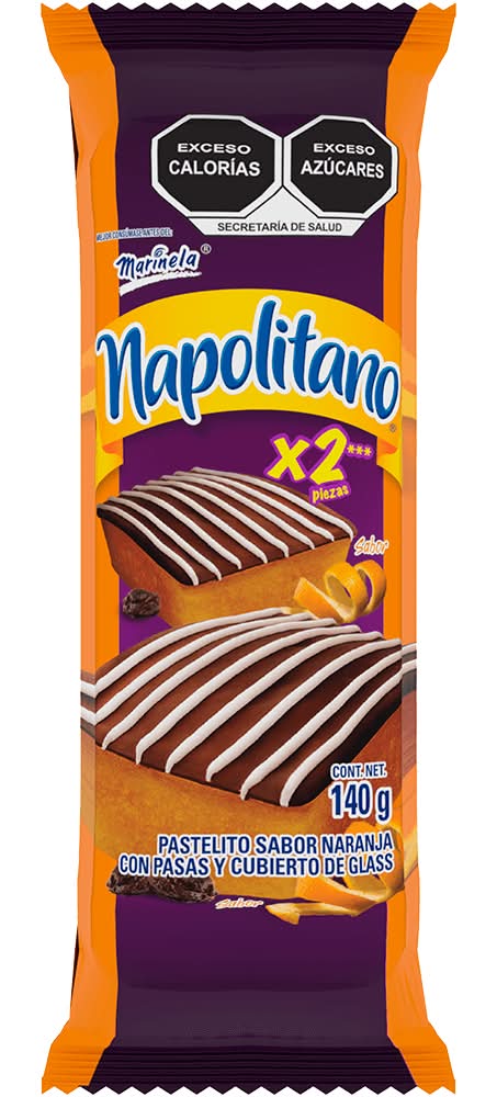 Marinela · Napolitano pastelito con pasas y cobertura de glass, naranja (2 un)
