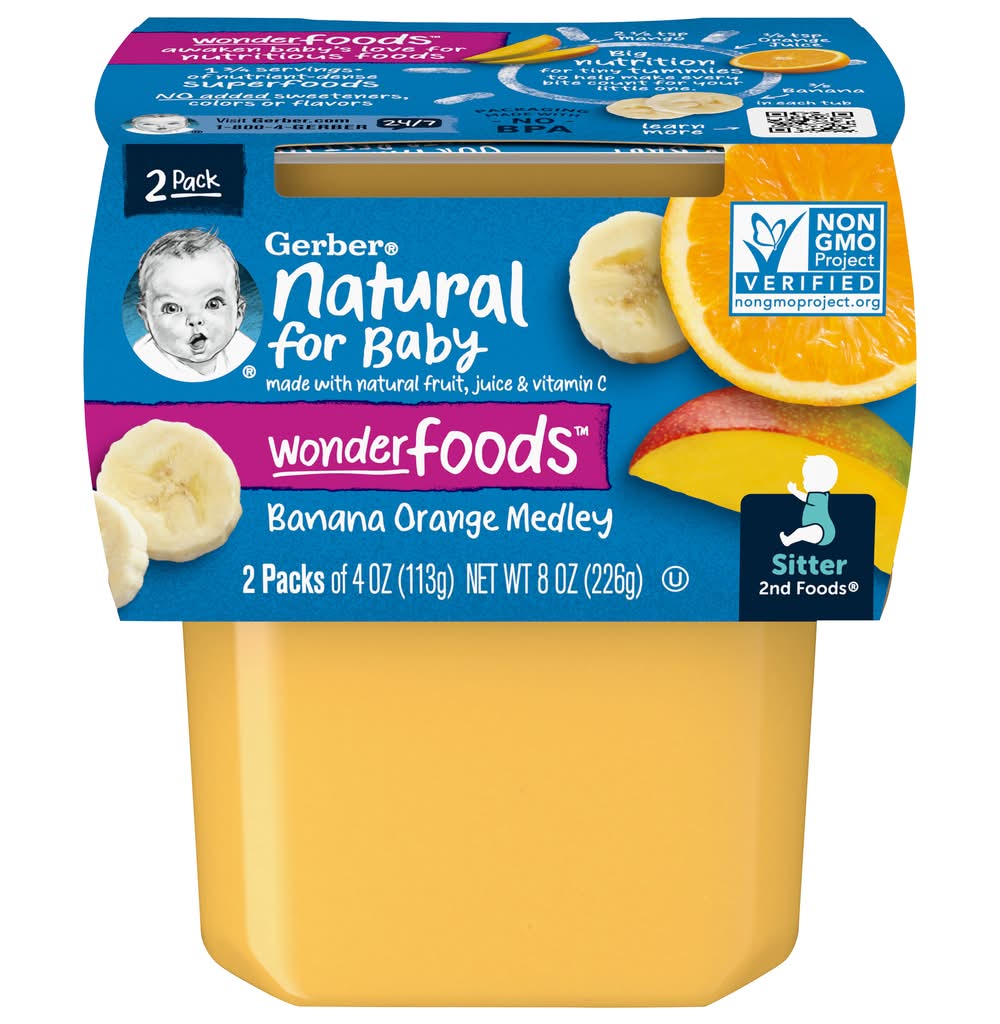 Gerber 2Nd Foods Sitter Banana Orange Medley Baby Food (8 oz)