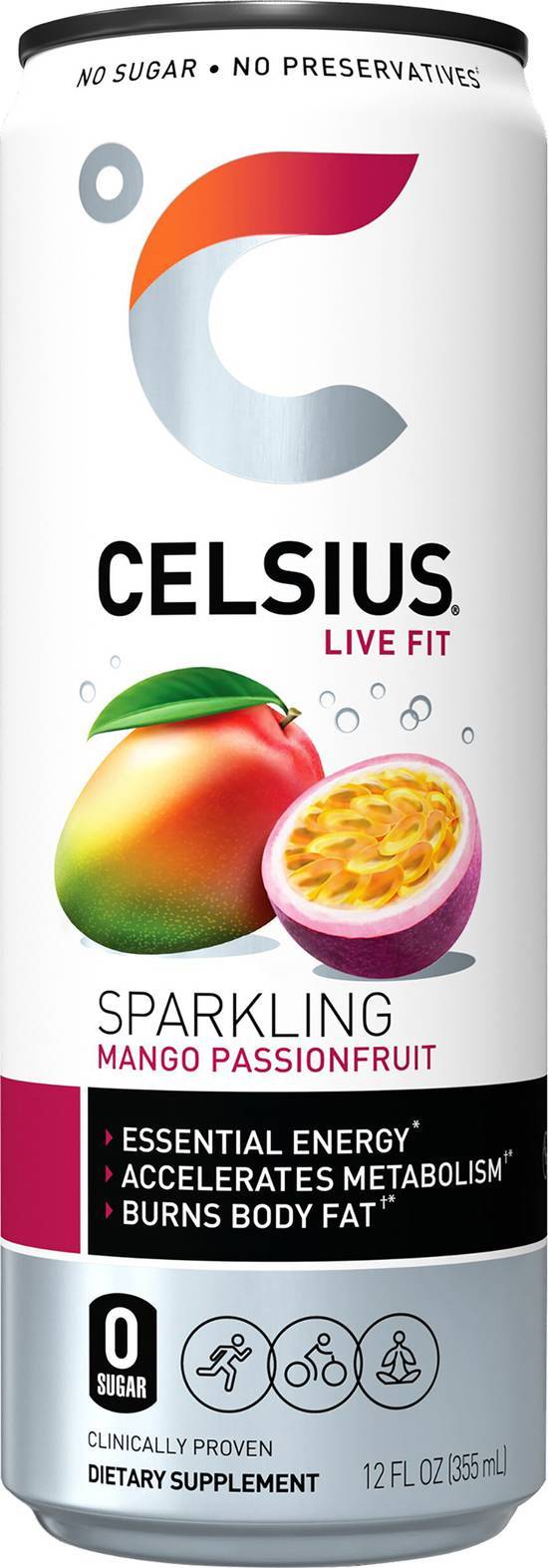 Celsius Sparkling Mango Passionfruit Fitness Drink (12 fl oz)