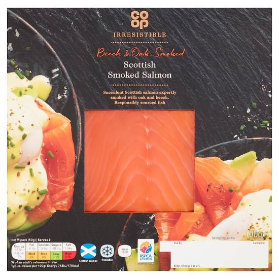 Co-op Irresistible Beech & Oak Smoked Scottish Smoked Salmon (100g)