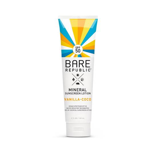 Bare Republic Mineral Sport Sunscreen Lotion, Vanilla Coco, SPF 50 - 5 fl oz