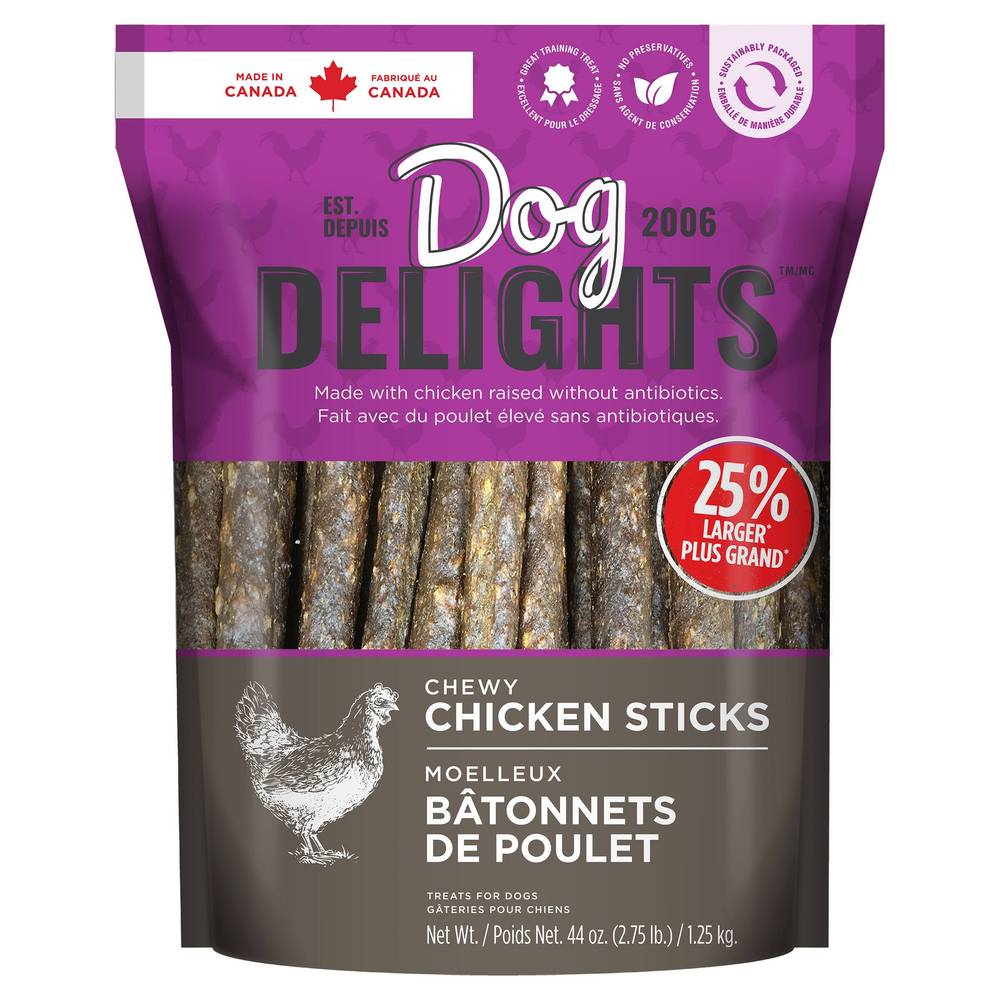 Dog Delights - Bâtonnets De Poulet Pour Chien 1,25 Kg (2,7 Lb.)