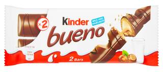 Kinder Bueno Milk Chocolate and Hazelnuts Single Bar 2 Finger x 21.5g (43g)