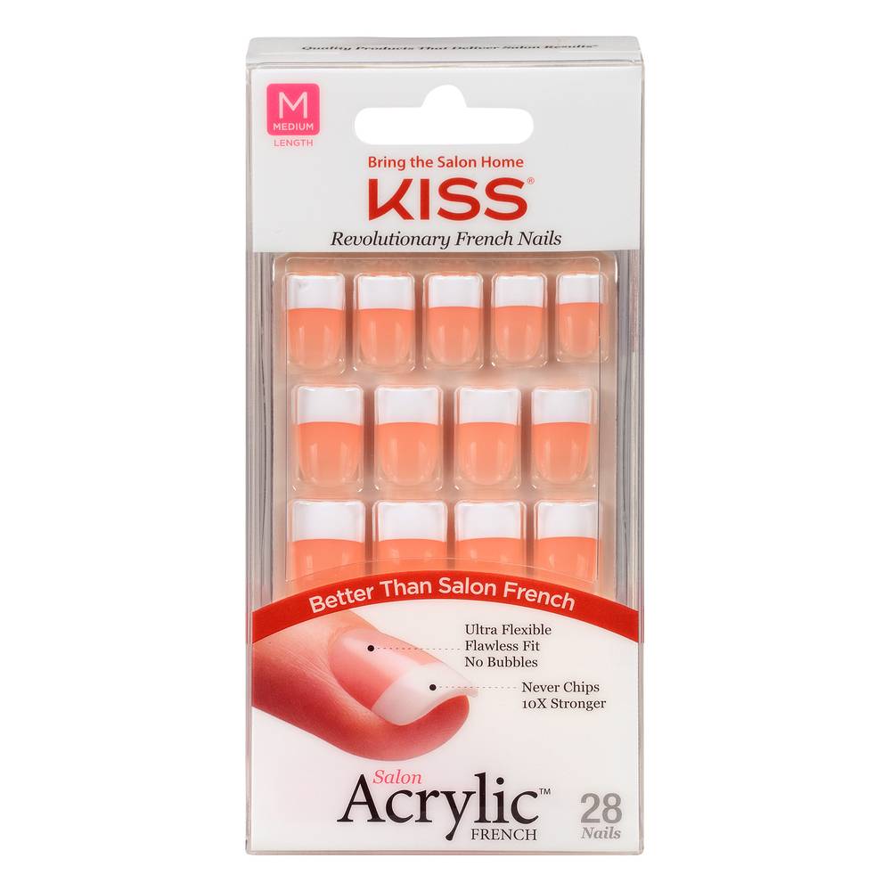 KISS Salon Acrylic French Medium Length Nails