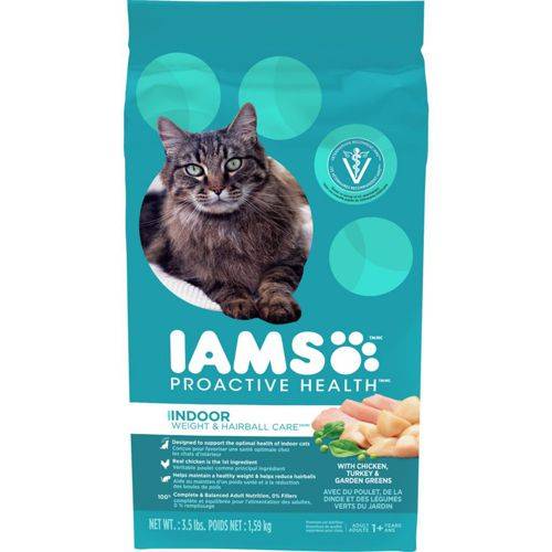 Iams santé proactive à l'intérieur : poids et boules de poils - proactive health indoor weight and hairball care dry cat food
