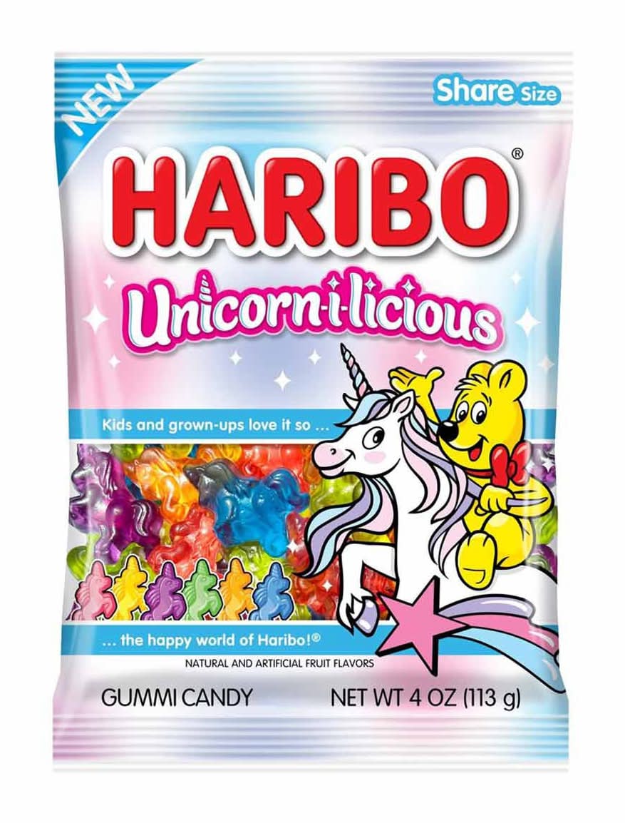 Haribo Unicorn-I-Licious Gummi Candy, Fruit (4 oz)