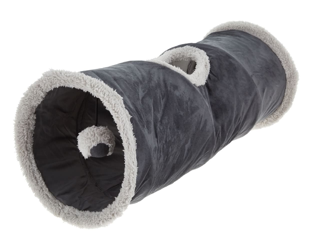 Whisker City® Cozy Pop-Open Play Tunnel Cat Toy (Color: Grey, Size: One Size)