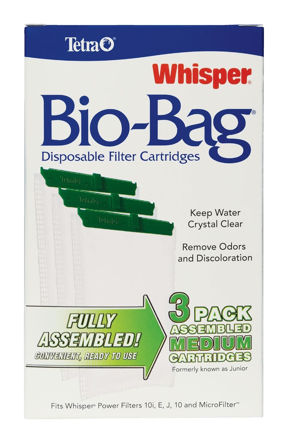 Tetra® Whisper Bio Bag 20-60 Filter Cartridges - Biological Aquarium Filter Media (Color: Assorted)