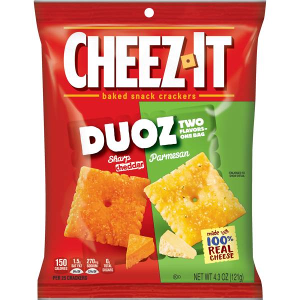 Cheez-It Duoz Sharp Cheddar & Parmesan Baked Snack Crackers 4.3oz