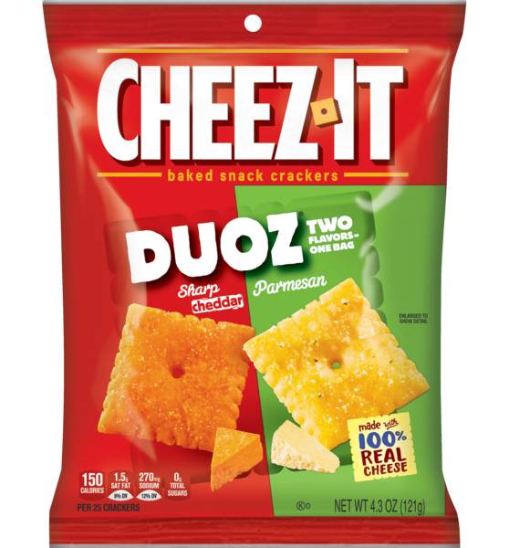Cheez-It Duoz Sharp Cheddar & Parmesan Baked Snack Crackers 4.3oz