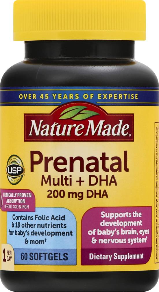 Nature Made Prenatal Multi + Dha 200 mg Softgels (60 ct)