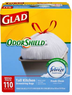 Glad - Oder Shield Trash Bags - 13 Gal (110 Units)