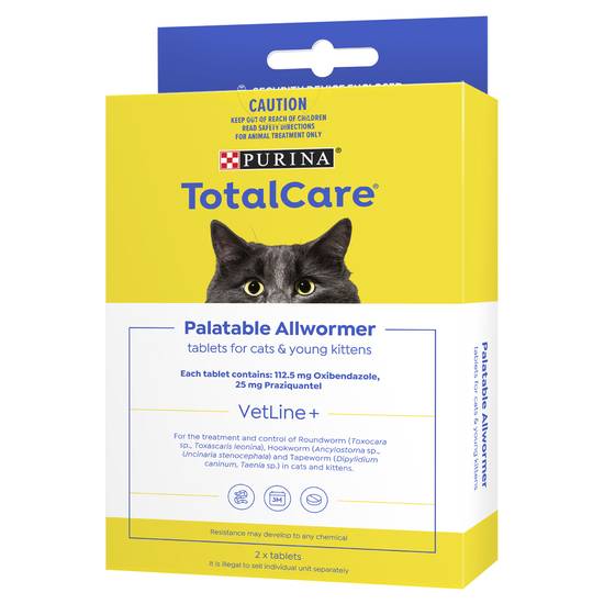 Purina Total Care Palatable Allwormer Cat Kittens Treatment Tablets