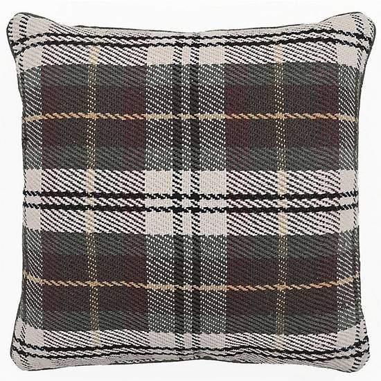 Bee & Willow™ Plaid Outdoor Square Throw Pillow in Green/Rust