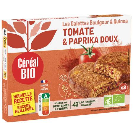 Galettes boulgour & quinoa tomate Bio CEREAL BIO - les 2 galettes de 100g