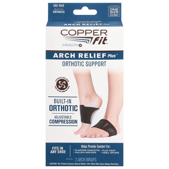 Copper Fit Health+ Unisex Orthotic Support Arch Relief Plus