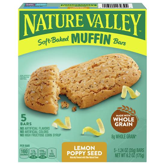 Nature Valley Soft Baked Muffin Bars Lemon Poppy Seed Bars (5 ct)