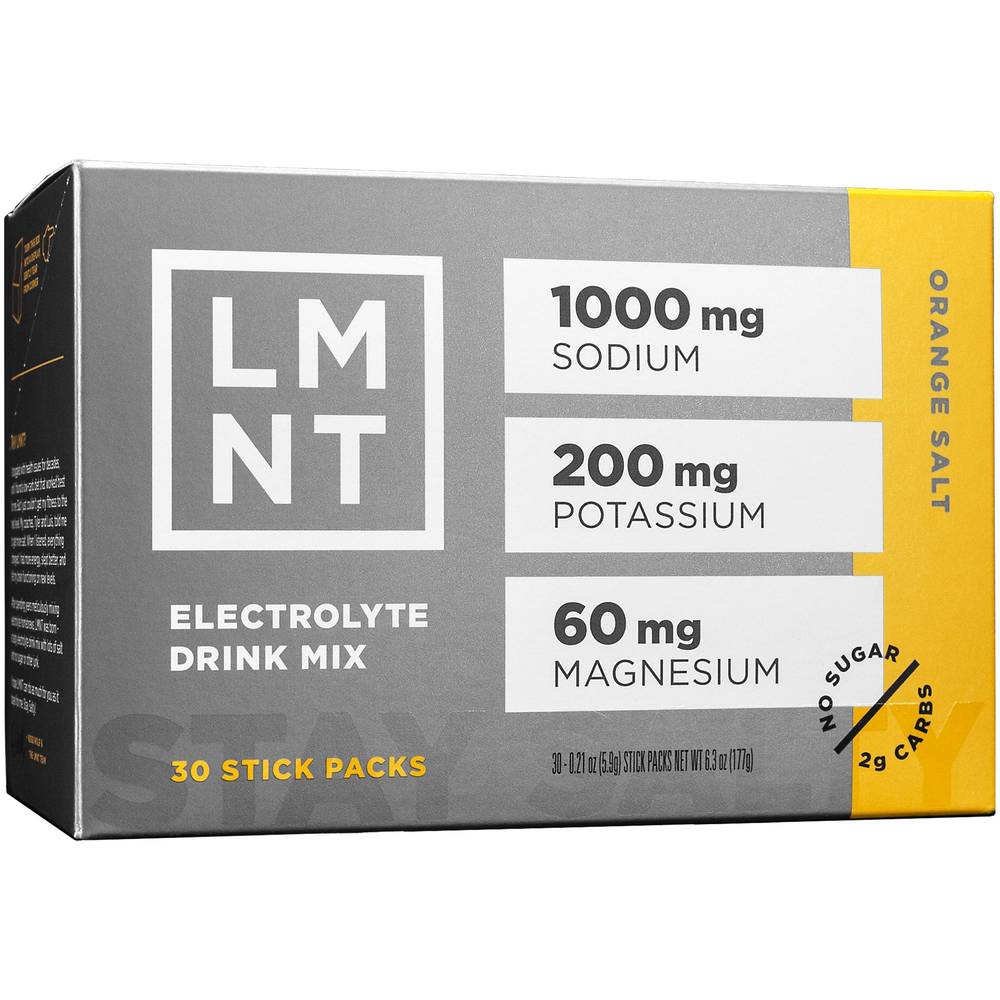 LMNT Zero-Sugar Electrolyte Drink Mix, Orange Salt (0.21 oz, 30 ct)