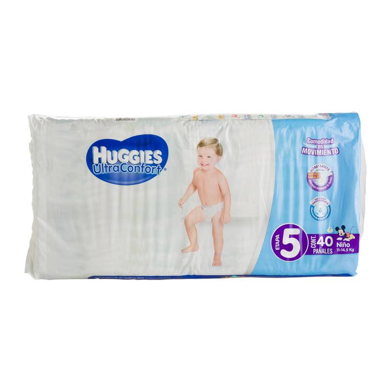 Huggies pañal para bebé ultra confort (niño/etapa 5) (40 un)