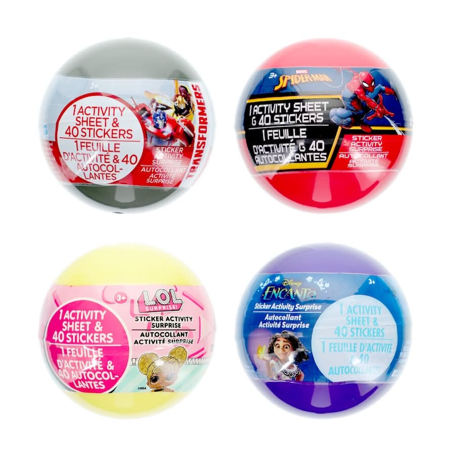 Disney Licensed Character Sticker Activity Surprise Balls 3+ Years, Unisex (41 ct)