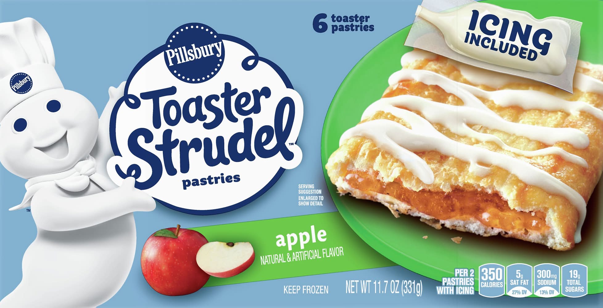 Pillsbury Toaster Strudel Pastries, Apple (11.7 oz, 6 ct)