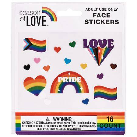 Season of Love Pride Face Stickers - 16.0 ea