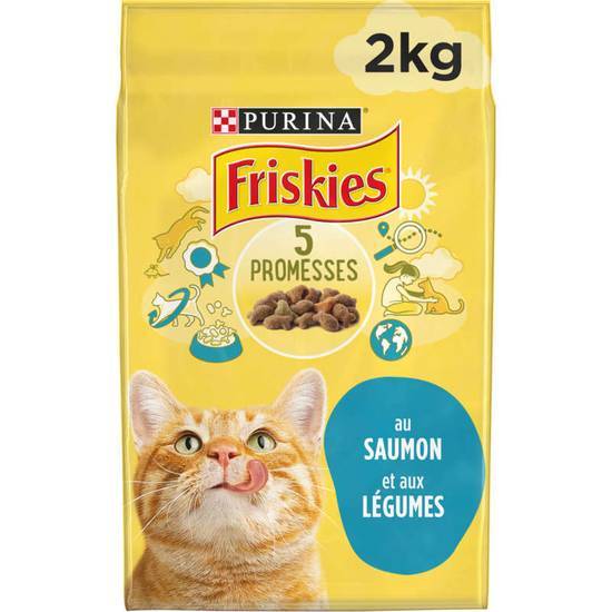 Friskies Croquettes pour chat - Saumon et légumes 2kg