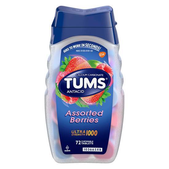 Tums Assorted Berries Chewable Antacid Tablets (72 ct)