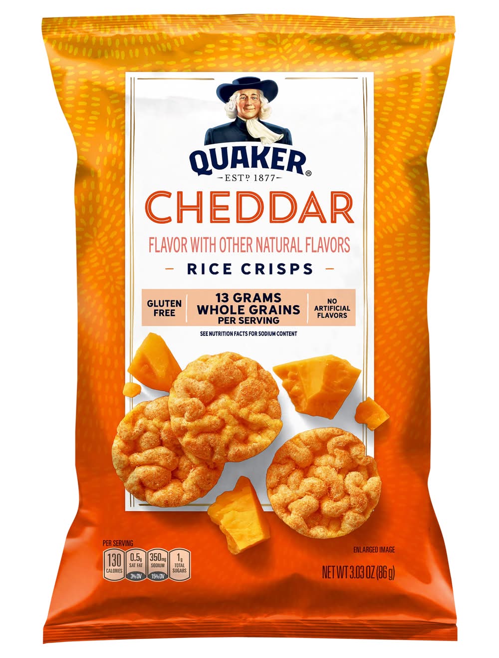 Quaker Gluten Free Flavored Rice Crisps, Cheddar (3.03 oz)