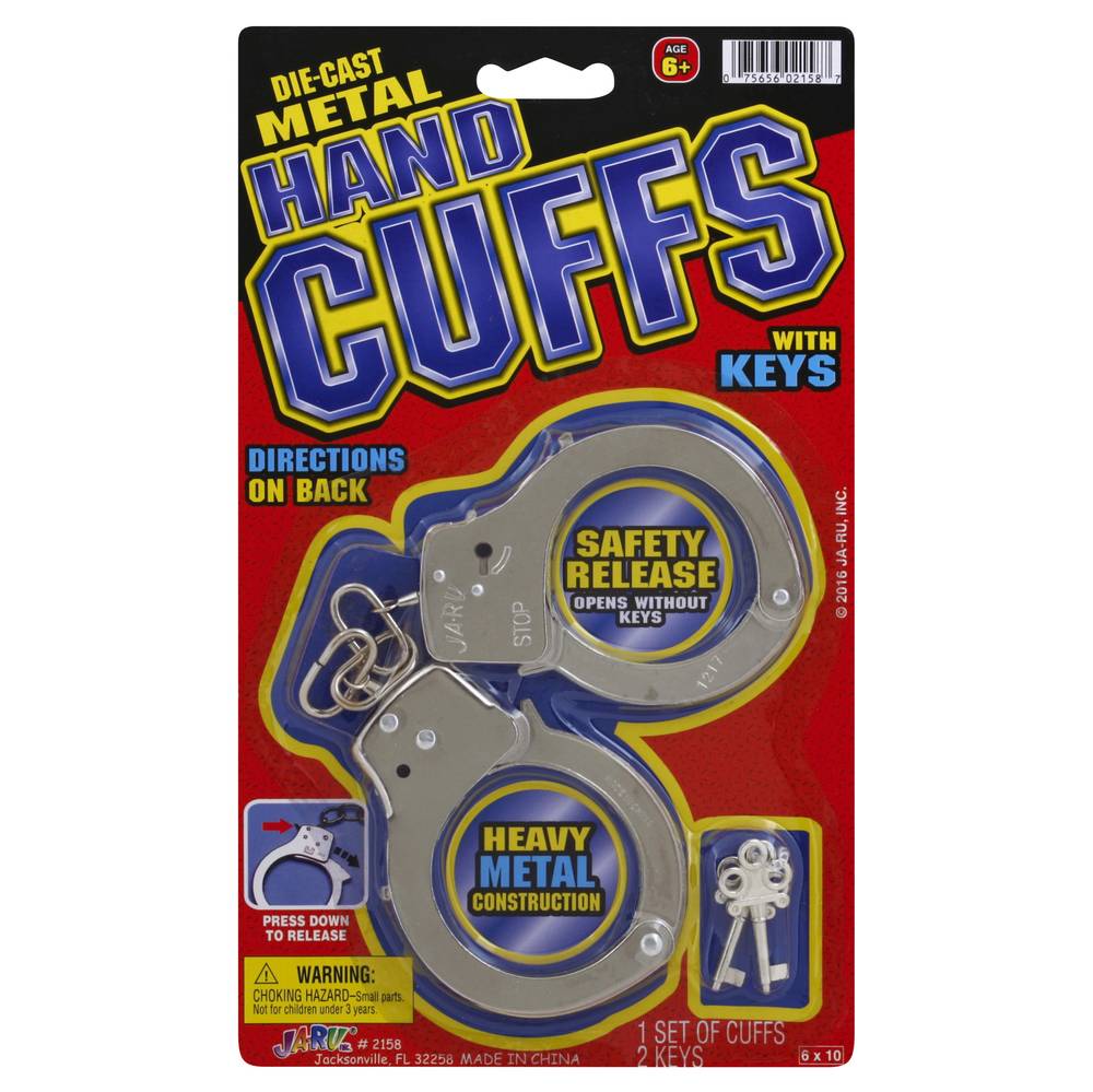 JA-RU Die-Cast Metal Hand Cuffs With Keys