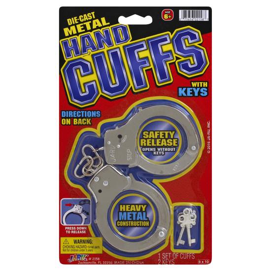 Ja-Ru Die-Cast Metal Hand Cuffs With Keys