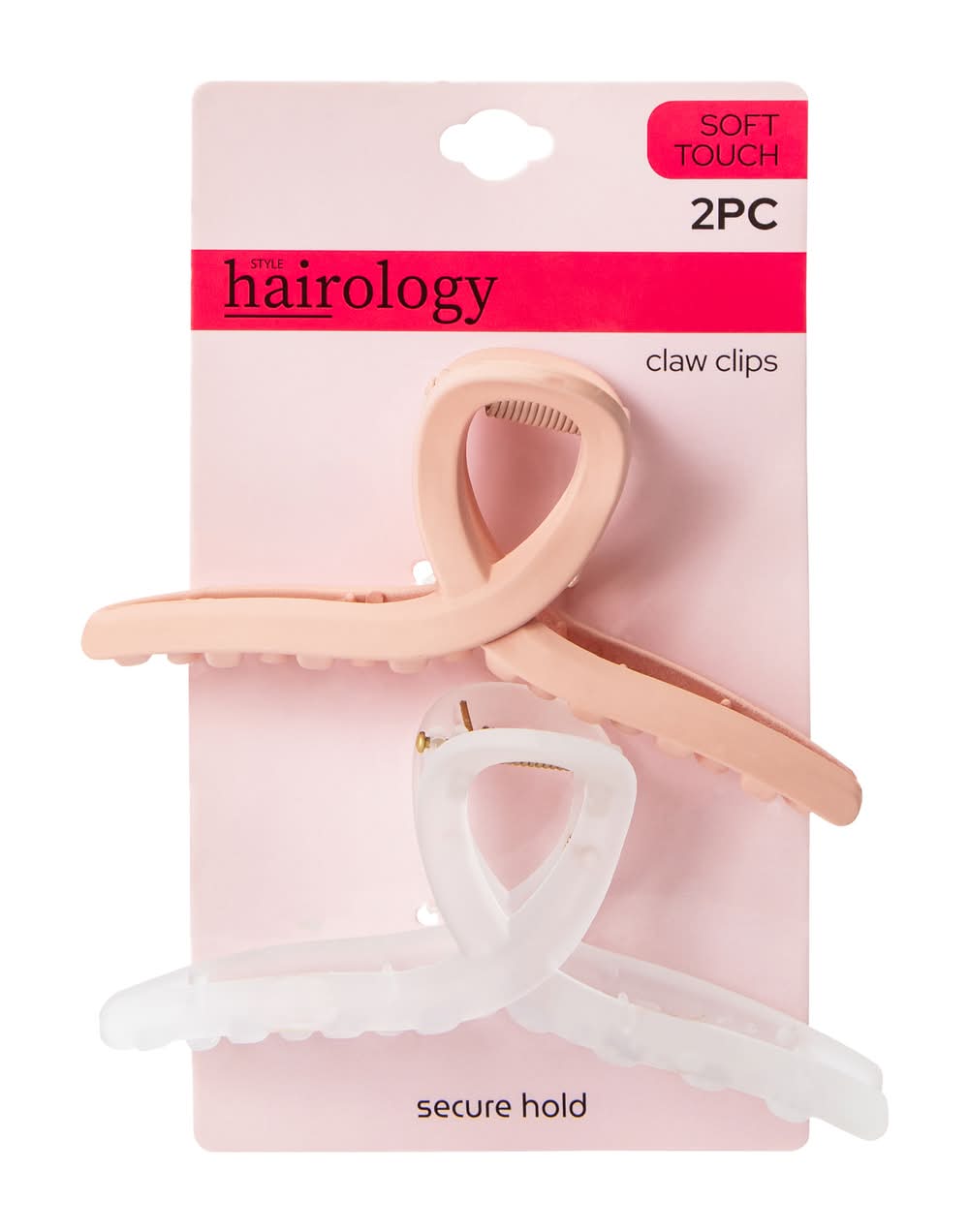 Soft-Touch Claw Clips 2-Count Pink Multi