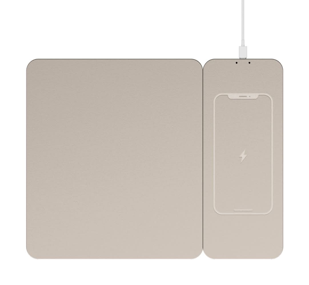 North Wireless Charging Mouse Pad, Beige