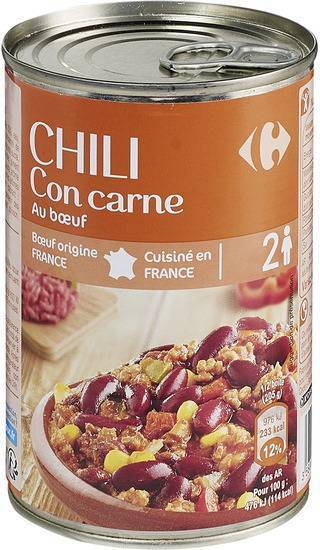 Carrefour Sensation - Plat cuisiné chili con carne bœuf