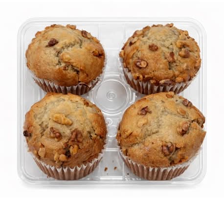 Fresh Baked Muffins, Banana Nut, 4 Count