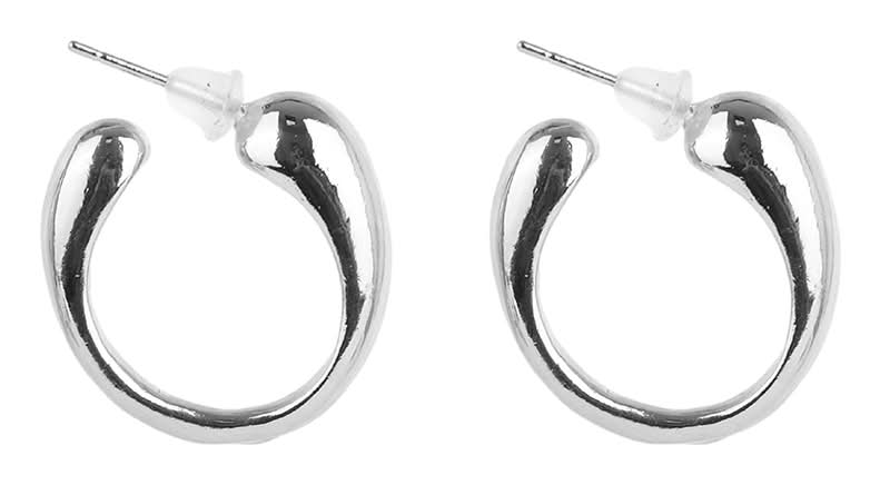 Aretes Tipo Arracadas Metálicos Plateados
