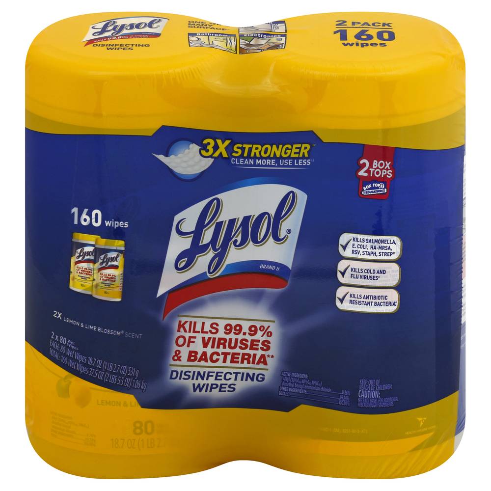 Lysol Disinfecting Wipes, Lemon-Lime Blossom (626 g, 160 ct)