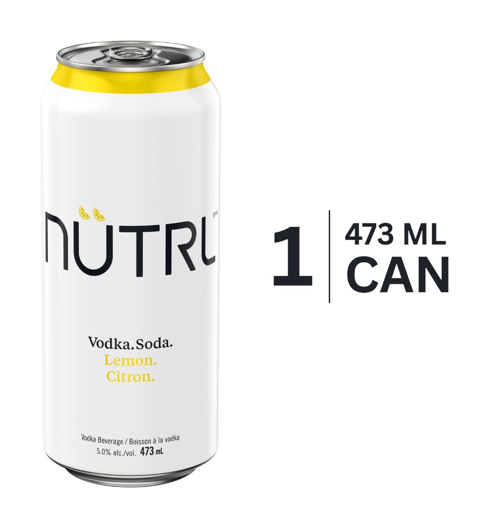 NÜTRL Vodka Soda, Lemon (473 ml)