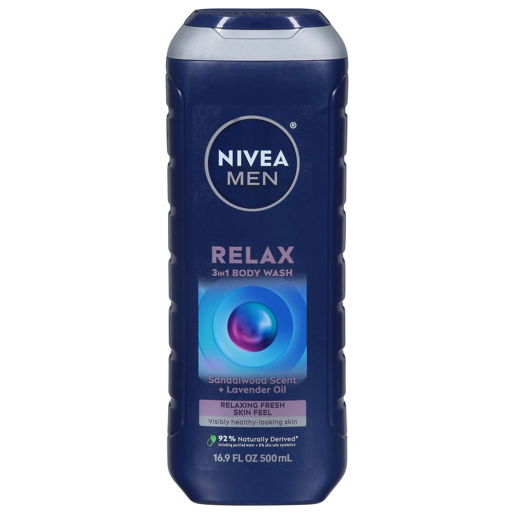 Nivea Men Relax 3 in 1 Sandalwood Scent + Lavender Oil Body Wash