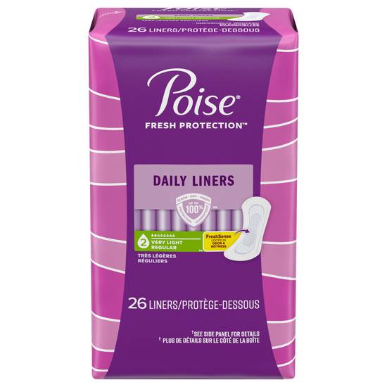 Poise Daily Liners, Regular Length Very Light (26 liners)