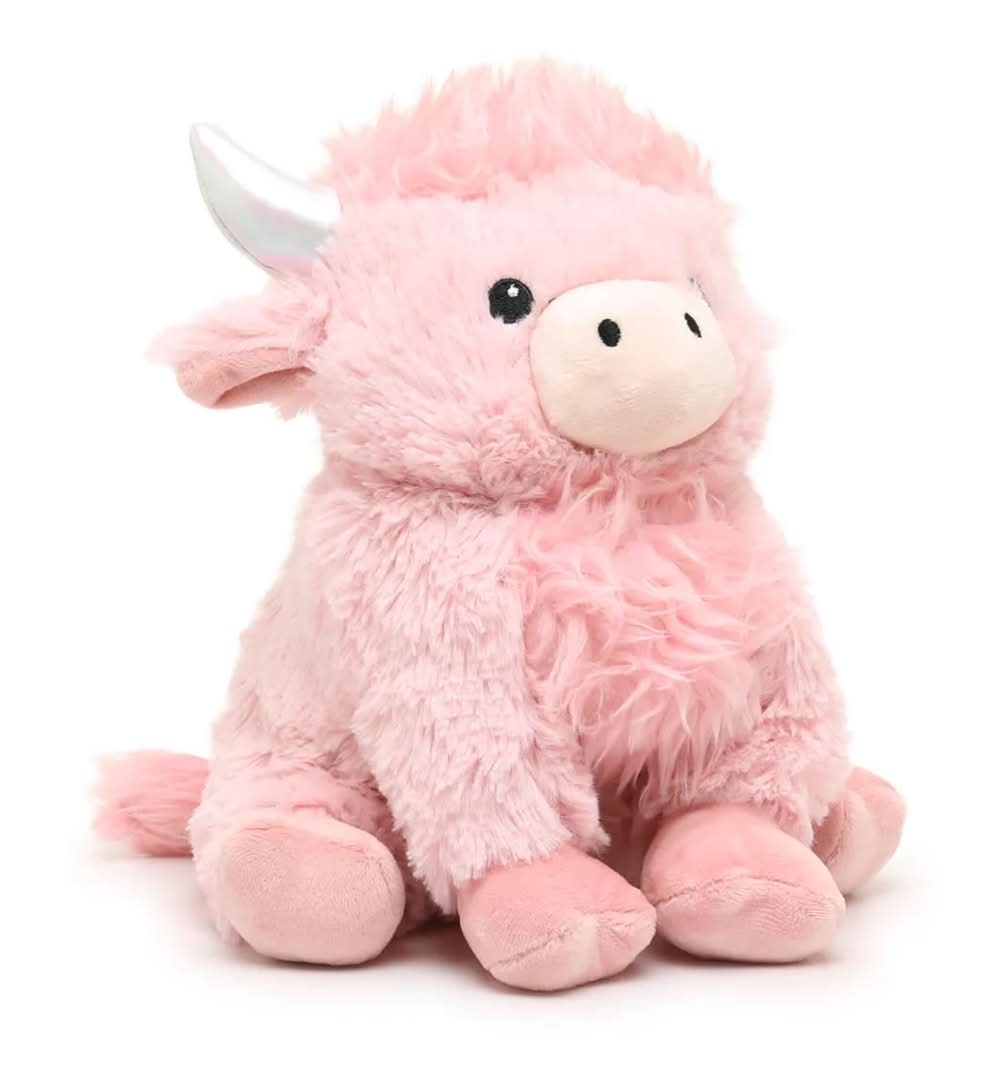 Warmies Highland Cow Warming Stuffed Animal (Light Pink One Size)