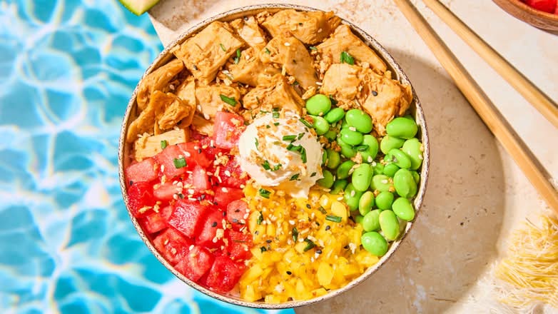 Red & Mango Poké Aiguillettes végétales 🍉