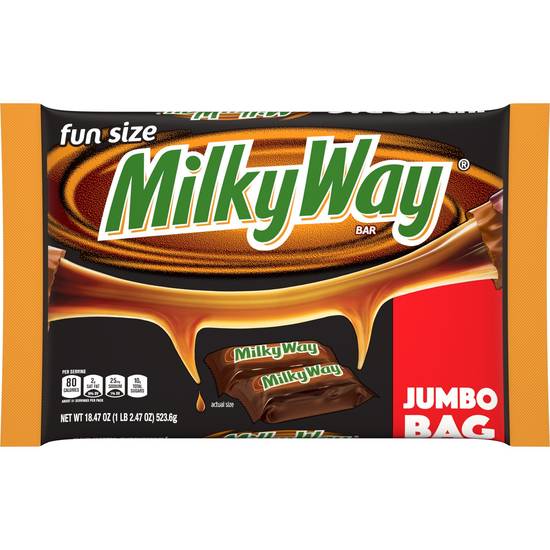 Milky Way Fun Size Caramel Milk Chocolate Halloween Candy Bars, 18.47 oz