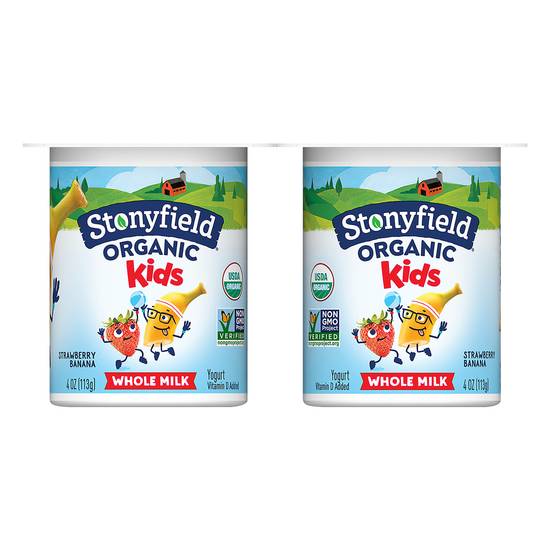 Stonyfield Organic Kids Whole Milk Yogurt ( strawberry & banana)