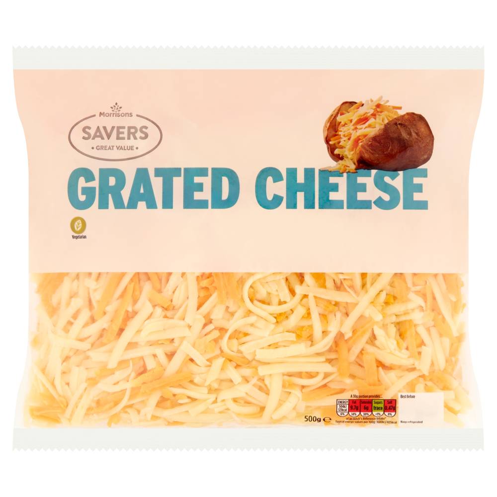 MORRISONS SAVERS GRATED MIXED CHEESE 500G