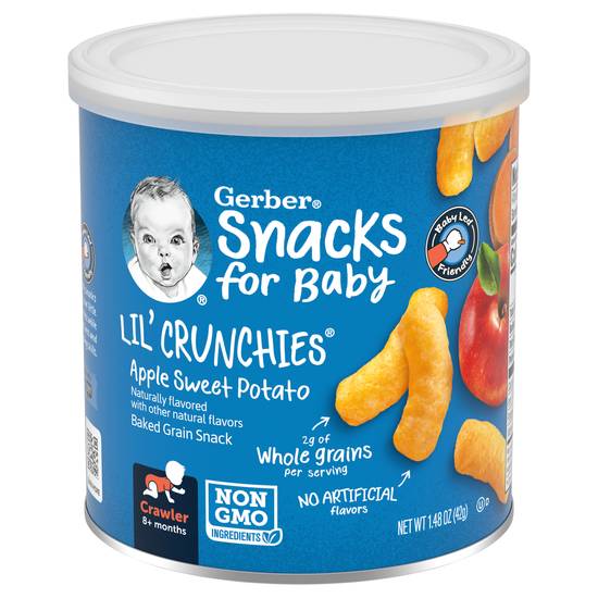 Gerber Lil' Crunchies Apple Sweet Potato Baked Grain Snack For Baby